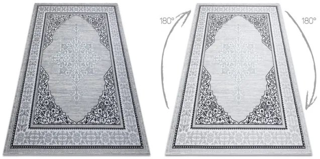 Koberec GLOSS 8490 52 Ornament - slonia kosť, sivý