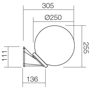Redo 9873 - Vonkajšie nástenné svietidlo SFERA 1xE27/42W/230V IP44 biela