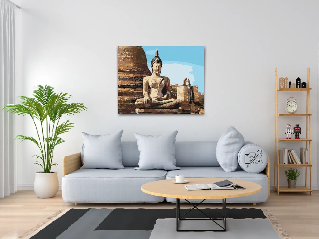 Gario Maľovanie podľa čísel Socha Budhu Rozmery: 100 x 80 cm, Rámovanie: S vnútorným rámom