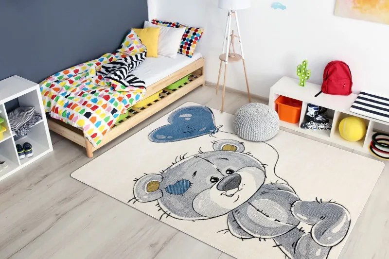 Detský kusový koberec Petit E1593 Teddy bear cream, 180x270, šedá, detská izba, Dywany Łuszczów