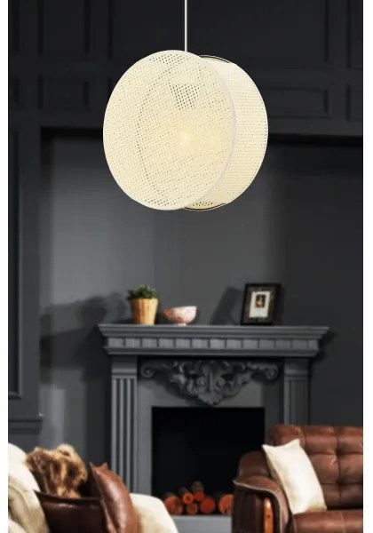 Závesný luster na lanku BIG DRUM 1xE27/60W/230V krémový