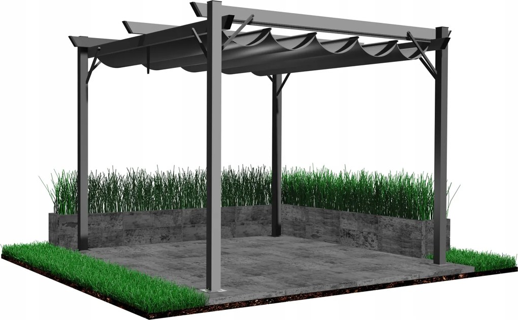 CH Sivá záhradná pergola Sondy 3 x 3 m