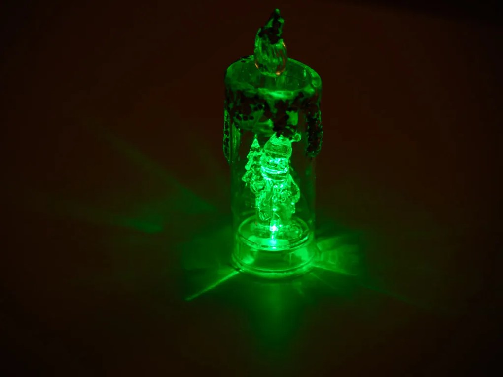 LED stĺpová sviečka SANTA 16 cm transparentná - viac variantov