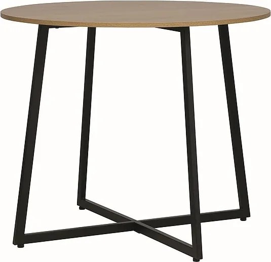 AKCIA Okrúhly jedálenský stôl s doskou v dekore dub LUNA 90x90 II. akosť