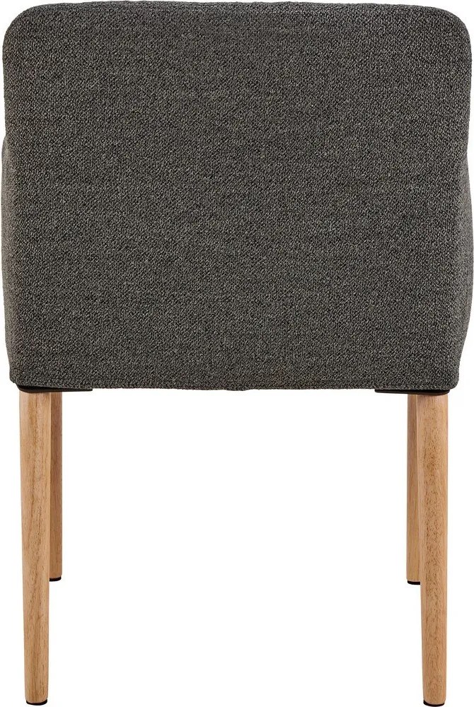 Sivé čalúnené jedálenské kreslo s podrúčkami Zoe – Actona