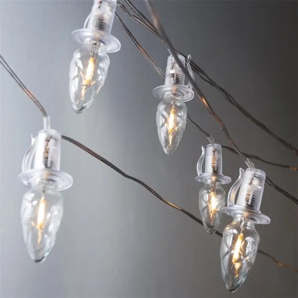 Rozširovacia LED vonkajšie reťaz CONE FILAMENT 20xE10 14m číra/teplá biela IP44