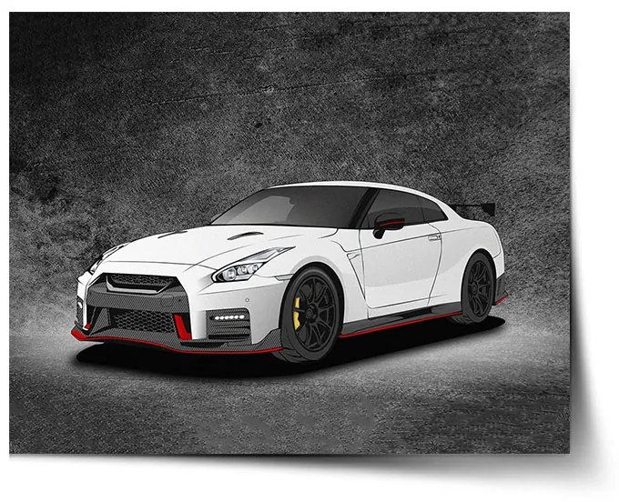 Sablio Plagát Nissan GTR 35 Sivý - 60x40 cm