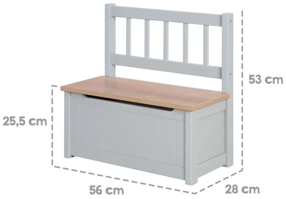 Taupe detská lavica Woody – Roba