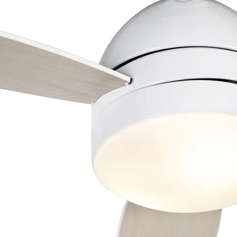 Stropný ventilátor biely s drevenou potlačou 96 cm s diaľkovým ovládaním - Rotar