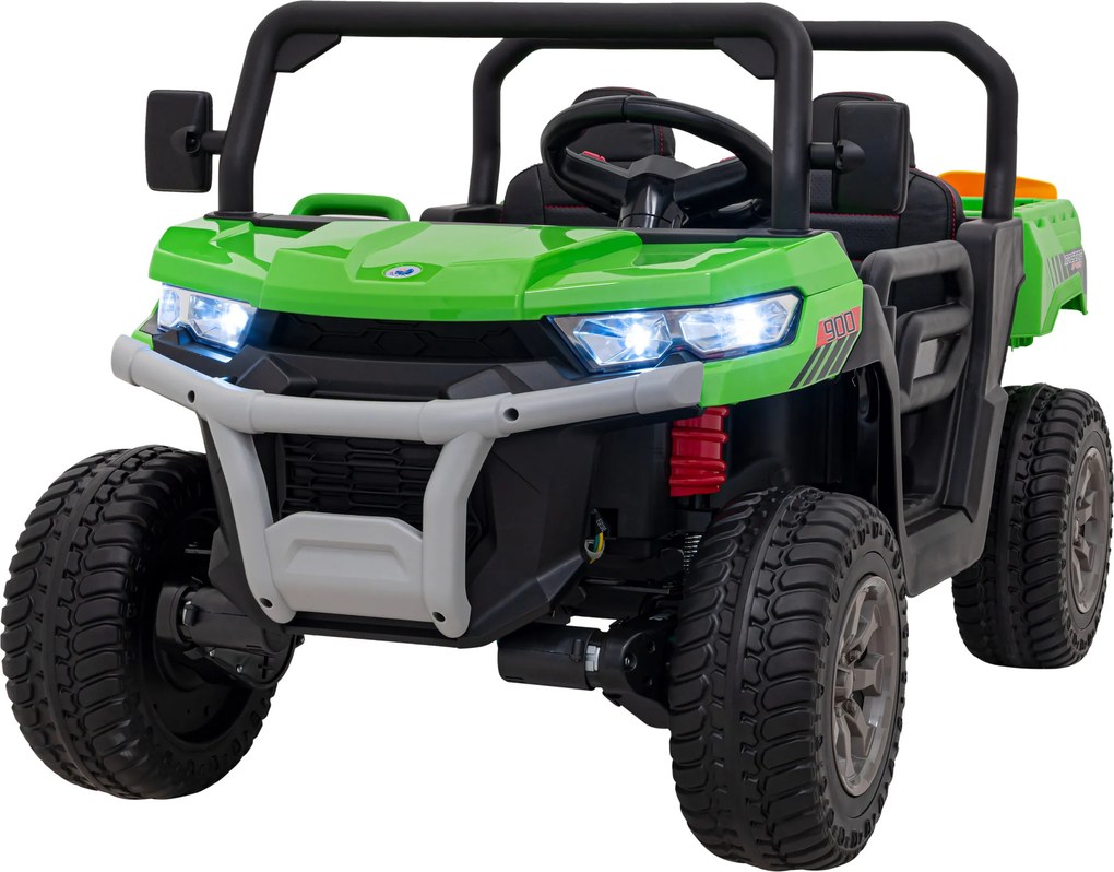 Ramiz Auto Pick-Up Speed 900 pre deti Zelená + Pohon 4x4 + Pohyblivý čerpadlo + Batožinový priestor + Diaľkové ovládanie + Lopata + LED audio