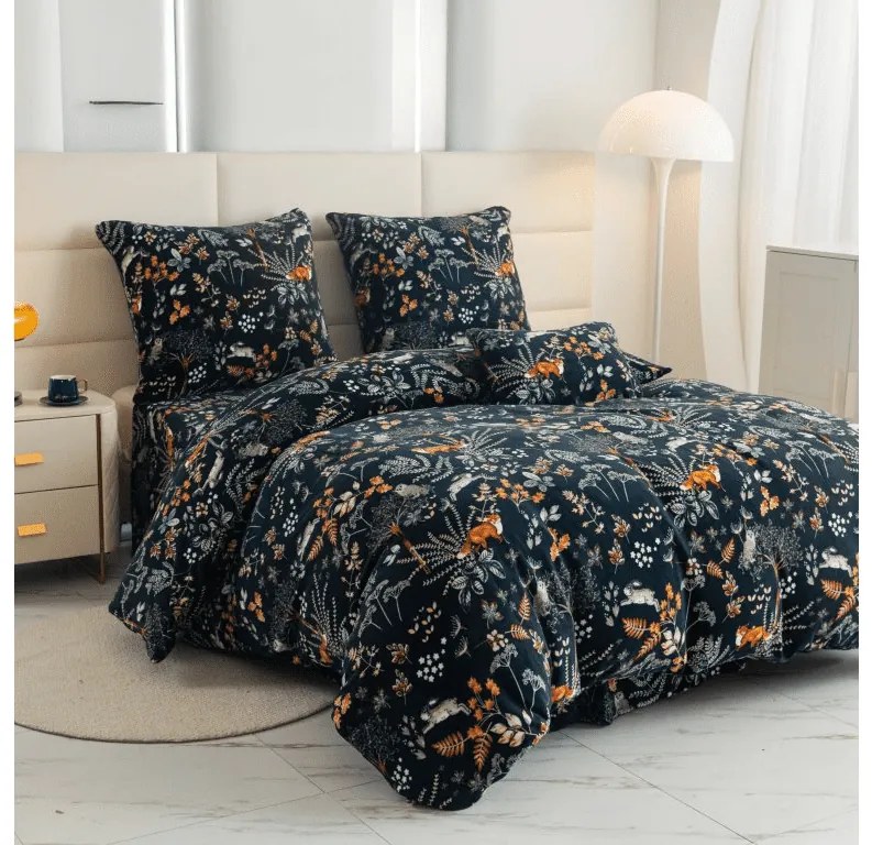 Mikroplyšové obliečky THE FOX AND THE HARE tmavo zelené Rozmer obliečok: 70 x 90 cm | 140 x 200 cm