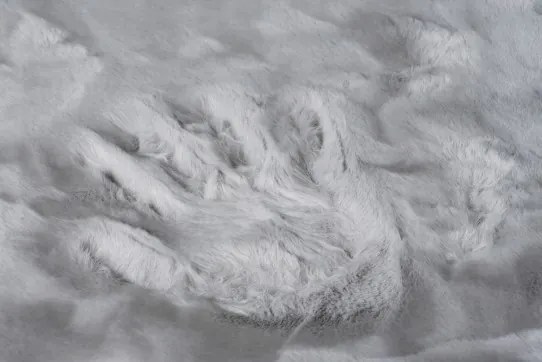 Koberček RABBIT FUR TEDDY BEAR svetlosivý