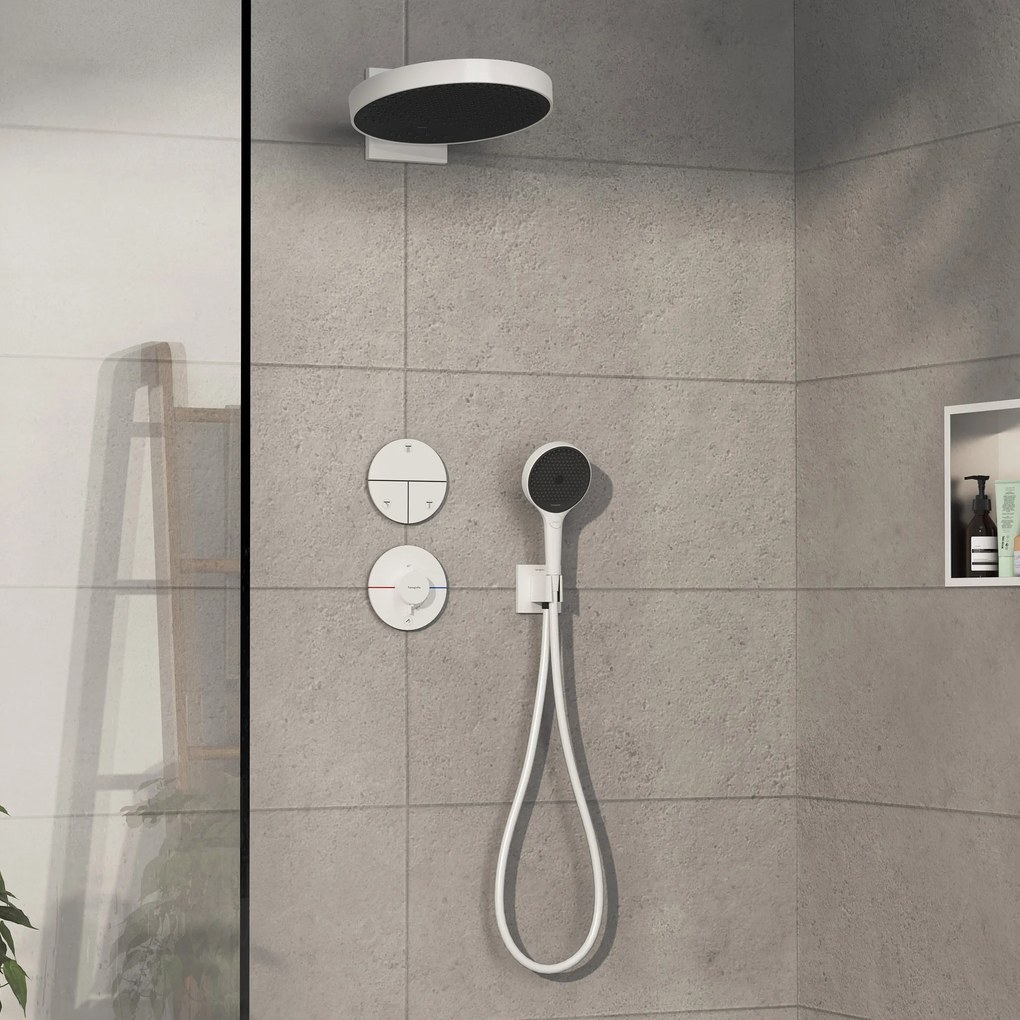 Hansgrohe ShowerSelect Comfort S, termostat pod omietku pre 1 spotrebič a ďalší výtok, biela matná, HAN-15562700