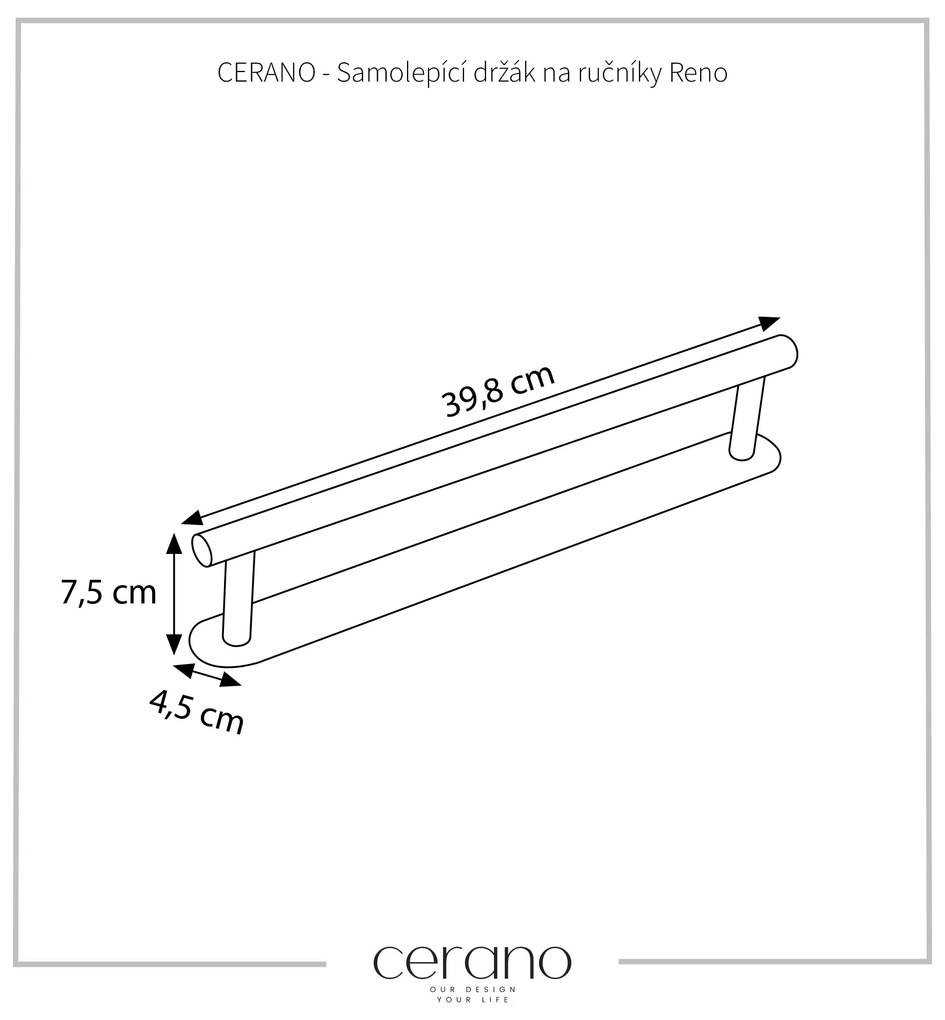 CERANO - Samolepiaci držiak na uteráky Reno - chróm, CER-CER-479455