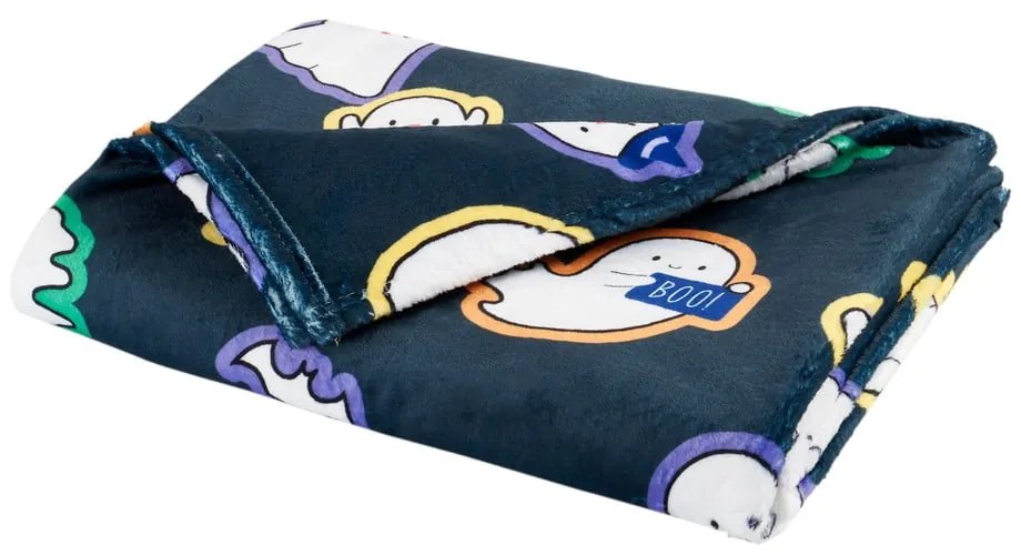 Čierna deka s haloweenským motívom z mikroplyšu 130x170 cm Halloween Ghosts – Catherine Lansfield