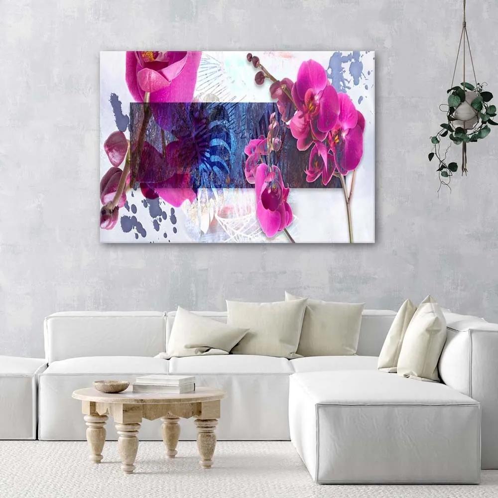 Obraz na plátně Orchidejová abstrakce růžová - 120x80 cm