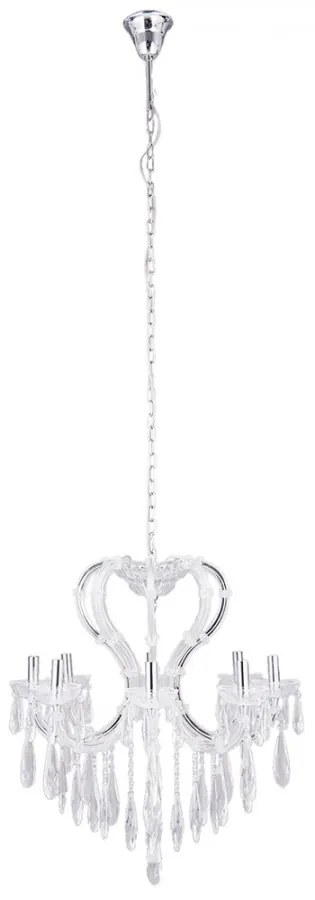 Kovový biely krištáľový luster Ø70*78