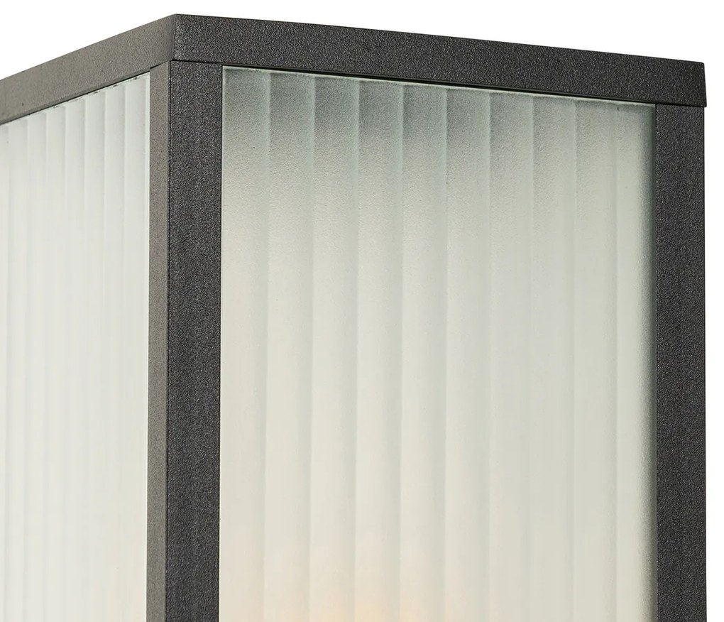 Inteligentná vonkajšia stojaca lampa čierna s rebrovaným sklom 80 cm vrátane WiFi A60 - Charlois