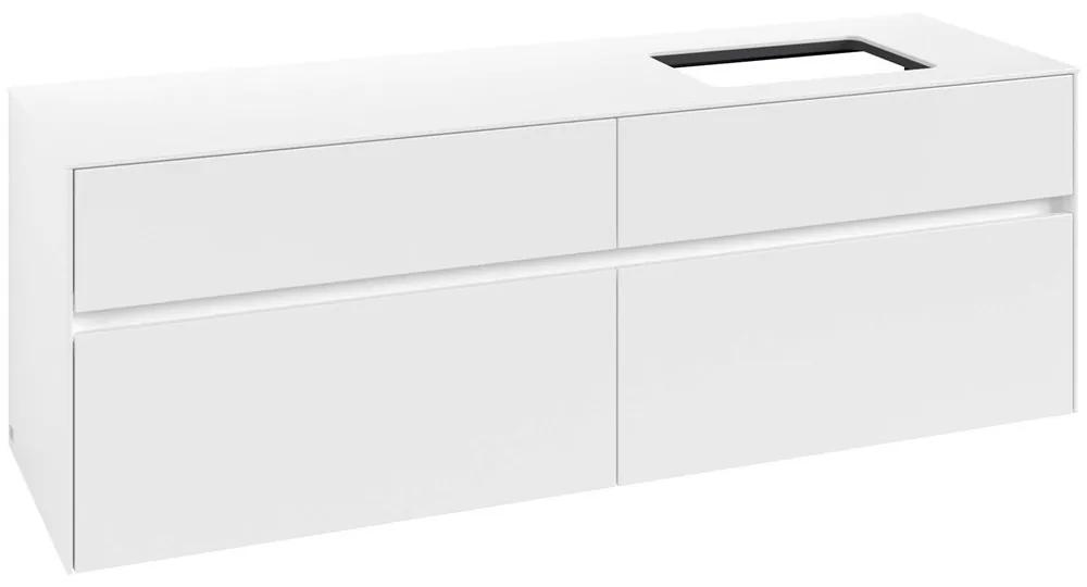 VILLEROY &amp; BOCH Collaro závesná skrinka pod umývadlo na dosku (umývadlo vpravo), 4 zásuvky, 1600 x 500 x 548 mm, White Matt, C12200MS