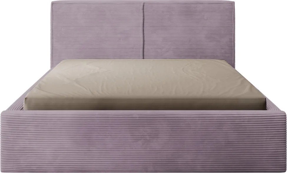 Posteľ Inez 180x200 cm, púdrovo fialová štrukturovaná látka