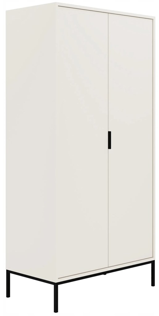 Šatní skříň Austin 100 cm bílá/černá