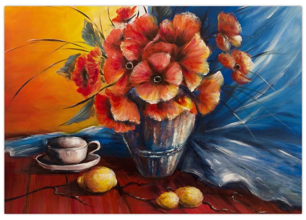 Obraz kvetov vo váze