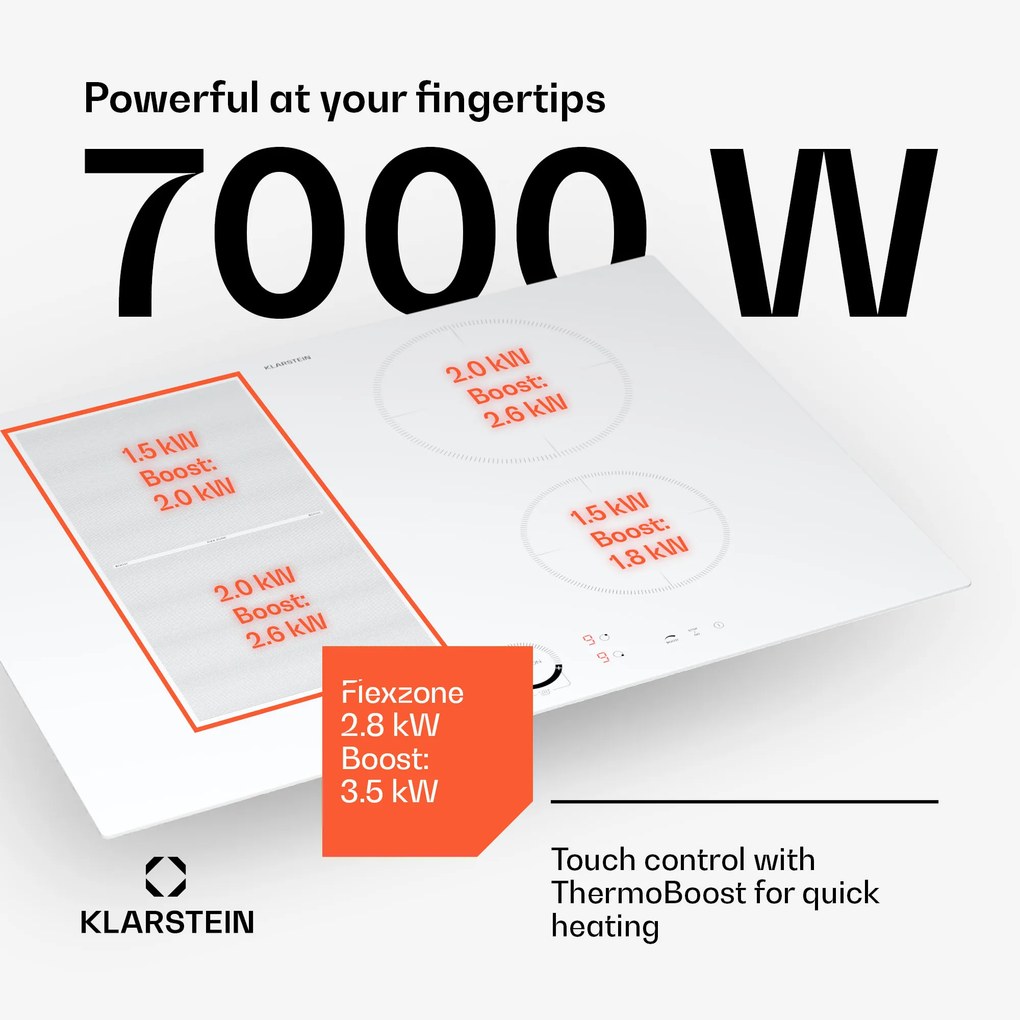 Delicatessa 70 Hybrid, vstavaná indukčná varná doska, 4 zóny, 7000 W, sklokeramika