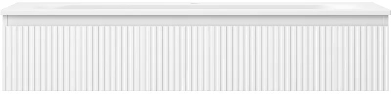 Mexen Rivel, kúpeľňová skrinka 120 cm s umývadlom Vela, 1 zásuvka, drážkovaná, biela matná, 91A20-12023-1-BF01-W23M01