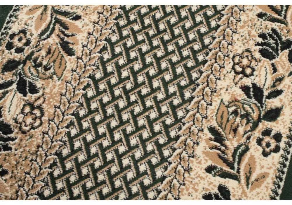 Kusový koberec PP Květiny zelený atyp 100x250cm