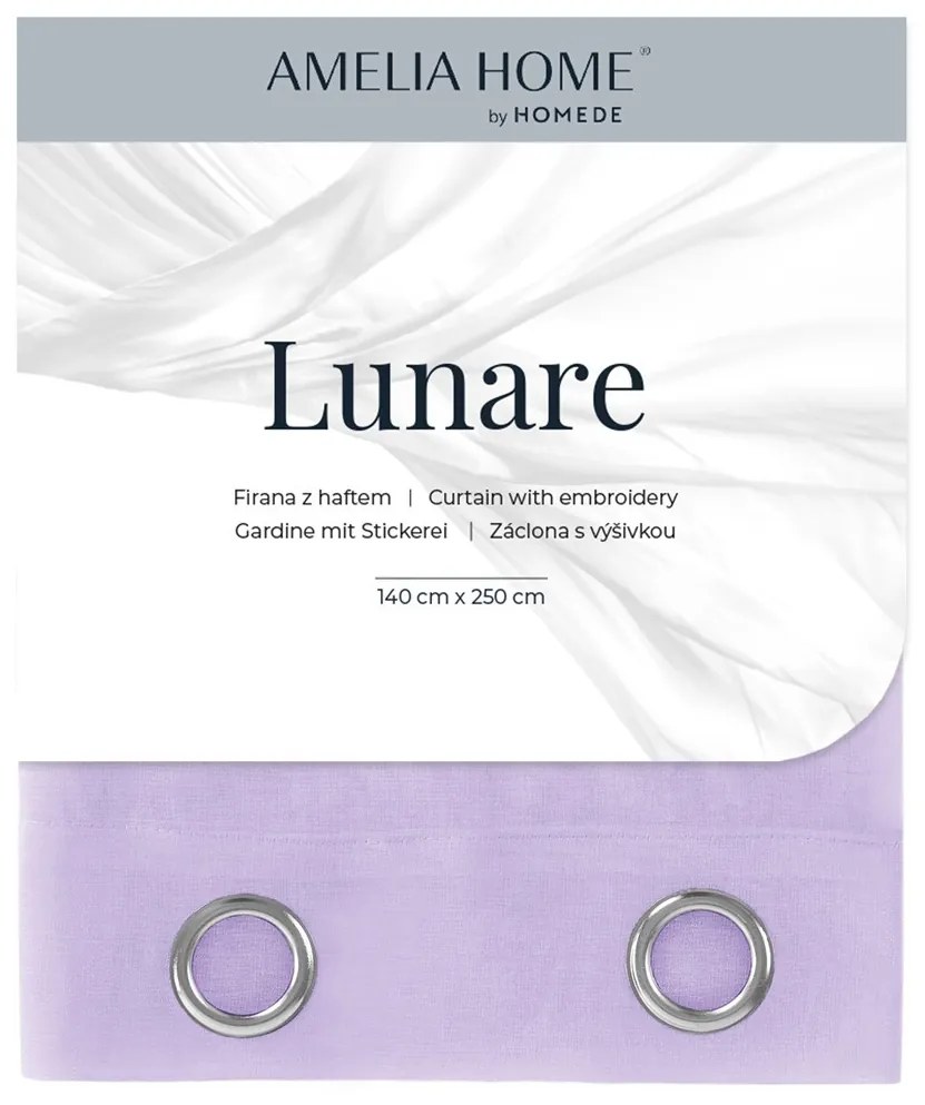 Záclona AmeliaHome Lunare levanduľová