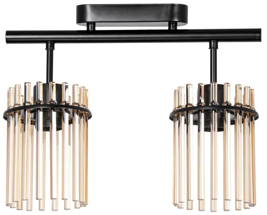 Prisadený luster 2xE27/60W/230V čierna/béžová