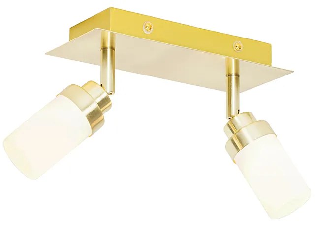 Moderné kúpeľňové bodové svetlo mosadz 2-žiarovkové IP44 - Japie