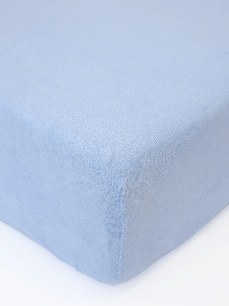 Froté plachta do postieľky 60 × 120 cm - svetlo modrá