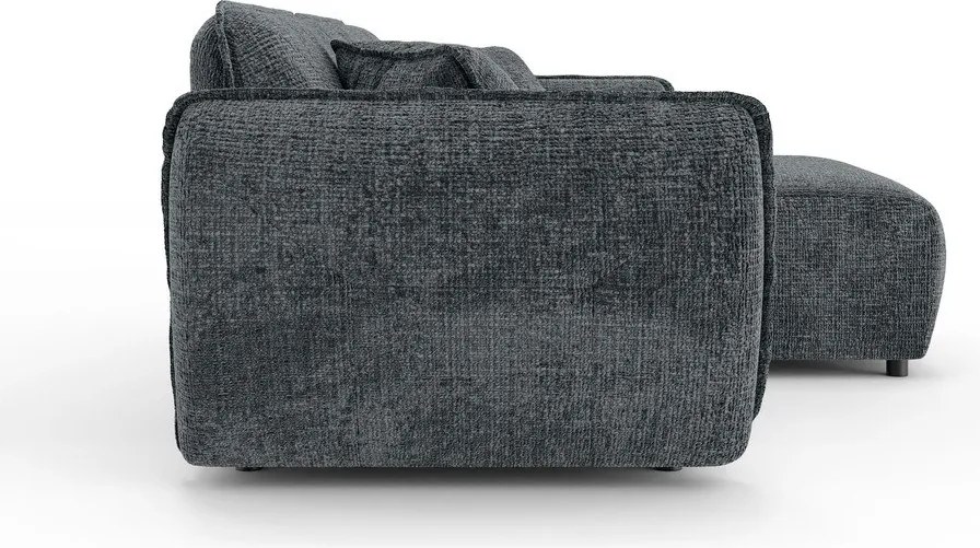 Tmavosivá ženilková rohová pohovka (pravý roh/s leňoškou) Nelia – Ropez