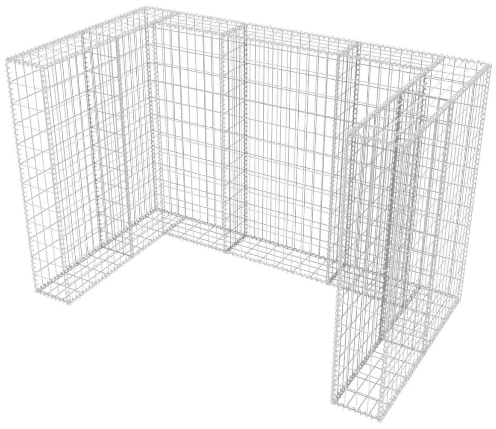 Gabiónová ohrada na dvojitý odpadkový kôš, oceľ 180x100x120 cm
