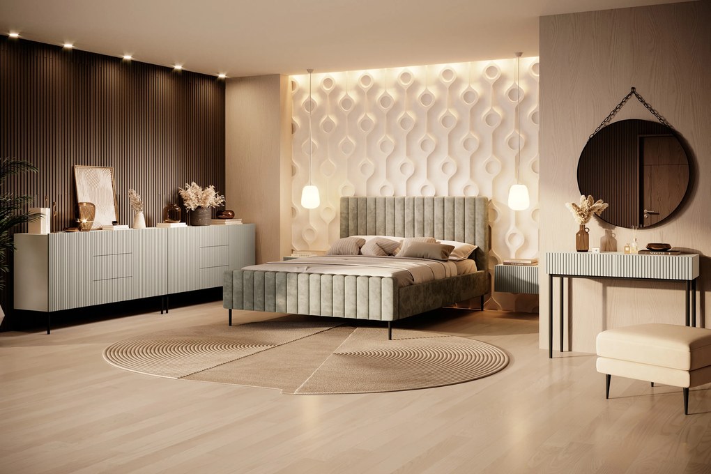 Toaletný stolík Nicole 100 cm so zásuvkami - kašmír / čierne nohy