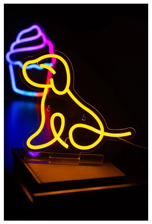 Žltá detská lampička Sitting Dog – Leitmotiv