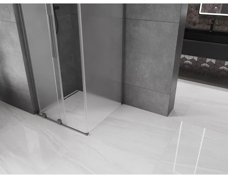 Mexen Velar L, sprchový kút s posuvnými dverami 120 x 120 cm, 8mm sklo námraza, grafit brúsený, 871-120-120-33-66