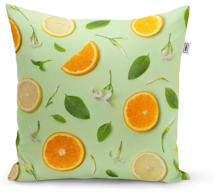 Sablio Vankúš Citrus a kvet - 40x40 cm