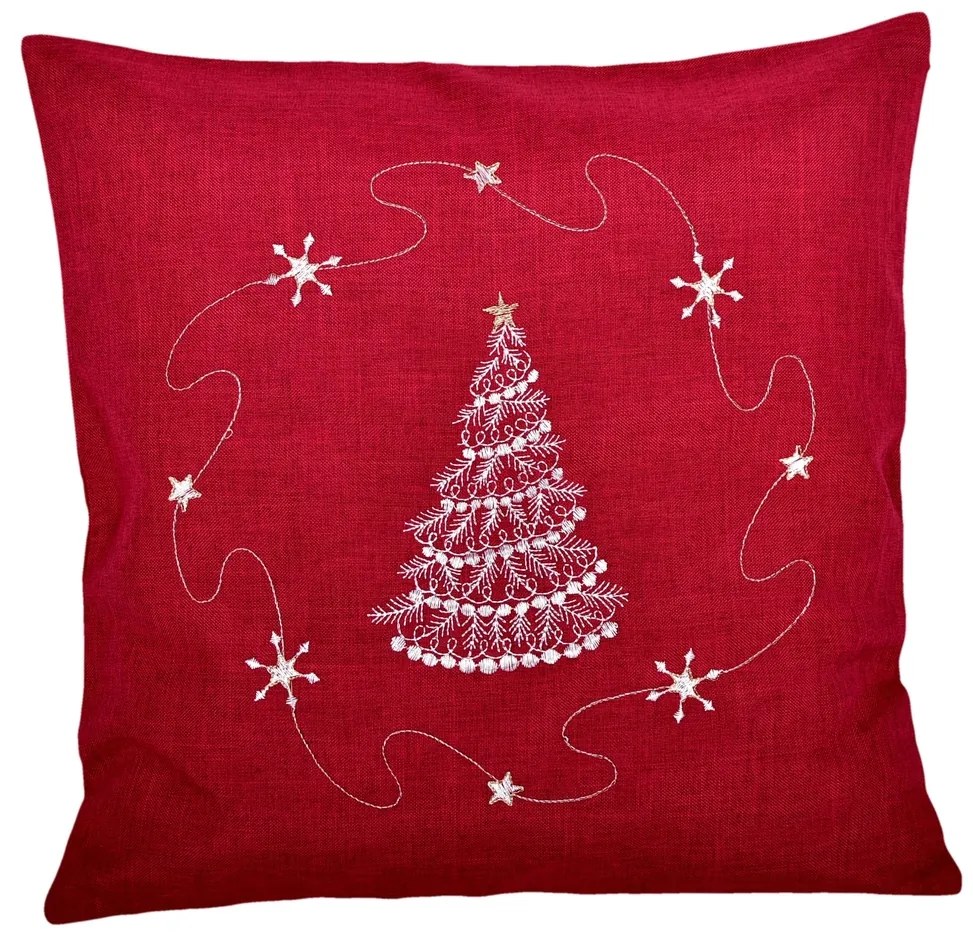 Návlek na vankúš, Bielo zlatý stromček, 40 x 40 cm