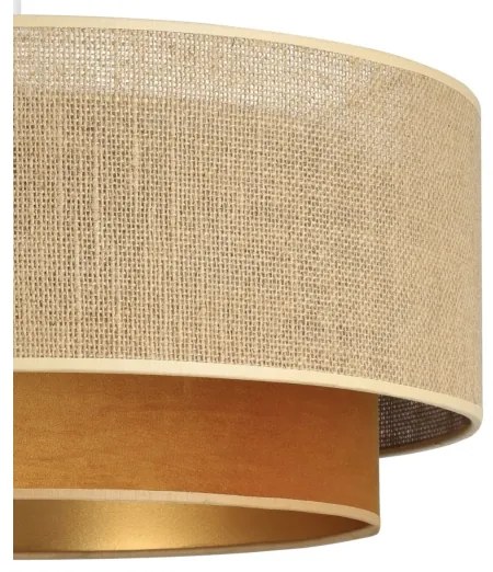 Prisadený luster SARTA 1xE27/60W/230V medený/juta