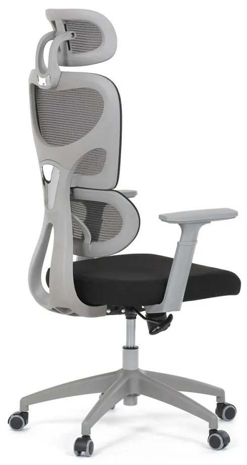 Kancelárska ergonomická stolička GRANT II — sieť, látka, sivá/čierna