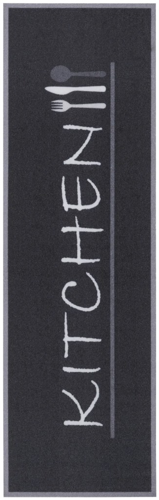 Hanse Home, Koberec behúň Cook & Clean 105725 Black White, 50x150, šedá, kuchyňa