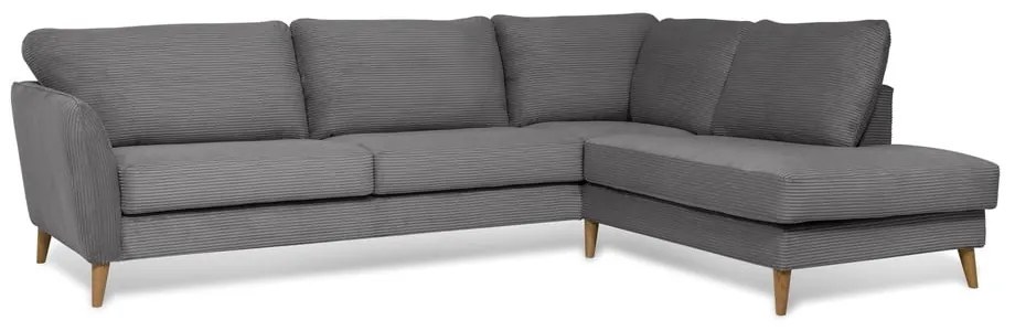 Tmavosivá menčestrová rohová pohovka (pravý roh) Paris – Scandic