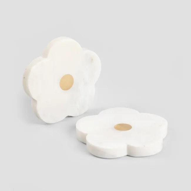 Podtácky pod hrnček MARBLE STRIPES mramorové v tvare kvetu 724275 (4 ks)