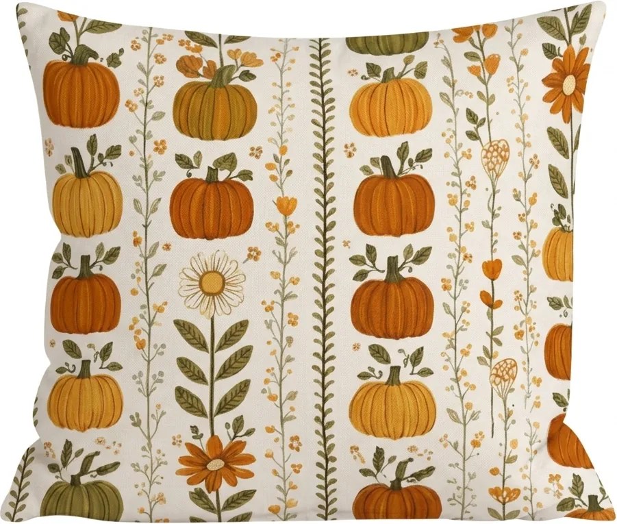 Flanelová obliečka na vankúš PUMPKIN LINES 45x45 cm, farebný