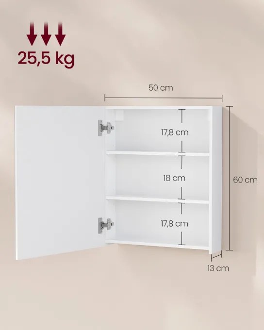 Zrkadlová skrinka KAILYN BBK012WB01