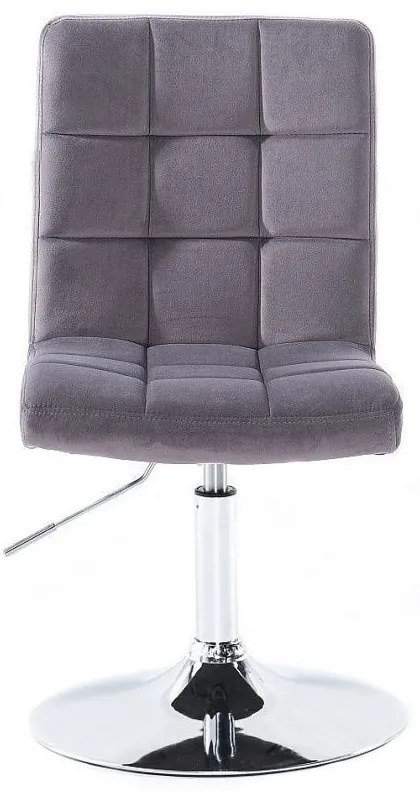 LuxuryForm DESIGN Stolička TOLEDO VELUR na striebornom tanieri - tmavosivá