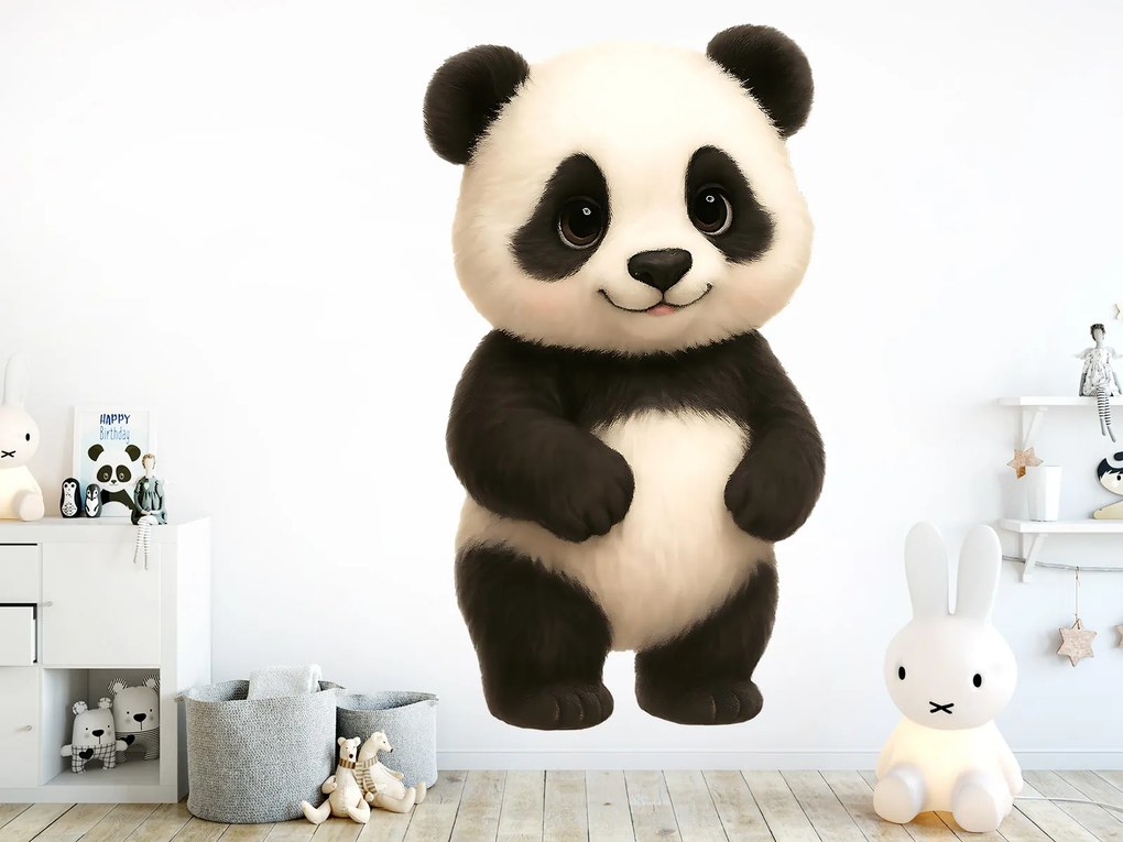Panda textilní prelepiteľná nálepka na stenu list 26 × 45 cm