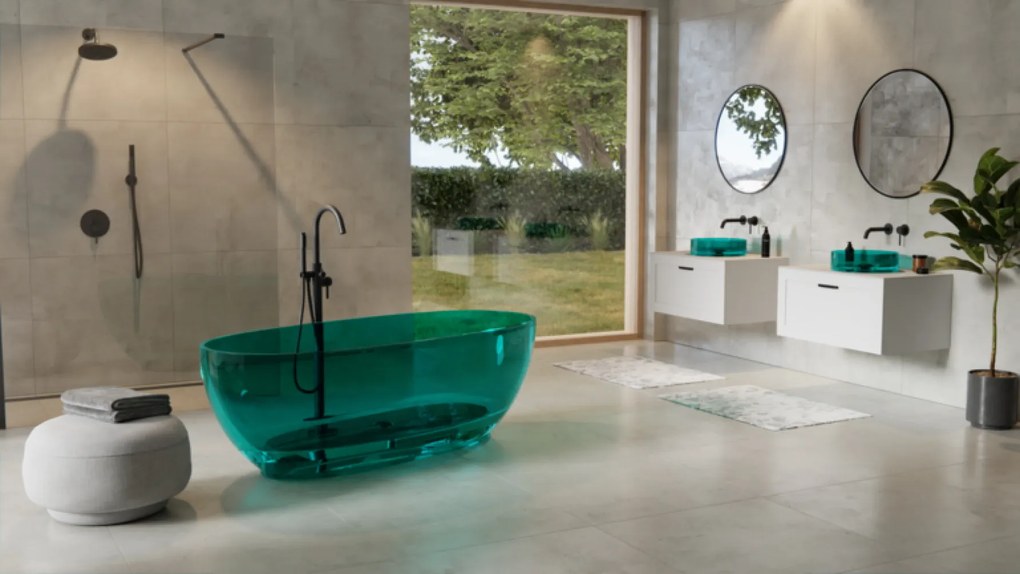 Besco Voľne stojaca vaňa zo syntetickej živice Mexa 170 Ocean Breeze BESCO-Typ výpuste: Click-Clack štandard, chróm